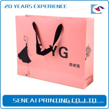 OEM Customized Design Cheap Pink White Card Paper Bag for Shopping
